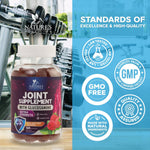 Nature's Nutrition raspberry flavored gelatin free joint comfort chewable gummies
