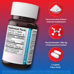 Dona crystalline glucosamine sulfate 750mg caplets for knee mobility side panel