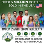 Grass-fed beef bone matrix and cartilage supplement bottle demonstrating product dimensions