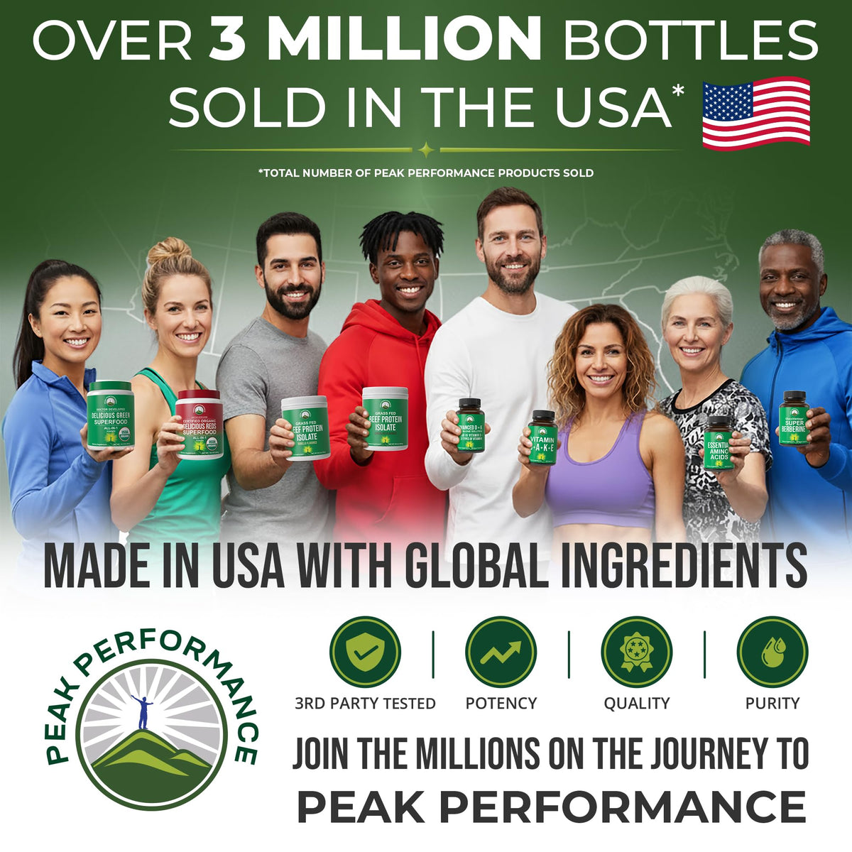 Grass-fed beef bone matrix and cartilage supplement bottle demonstrating product dimensions