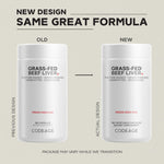 Codeage non-defatted desiccated beef liver capsules showing authentic USA imported packaging details