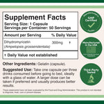 Double Wood Supplements DHM 50 capsules nutritional information label panel