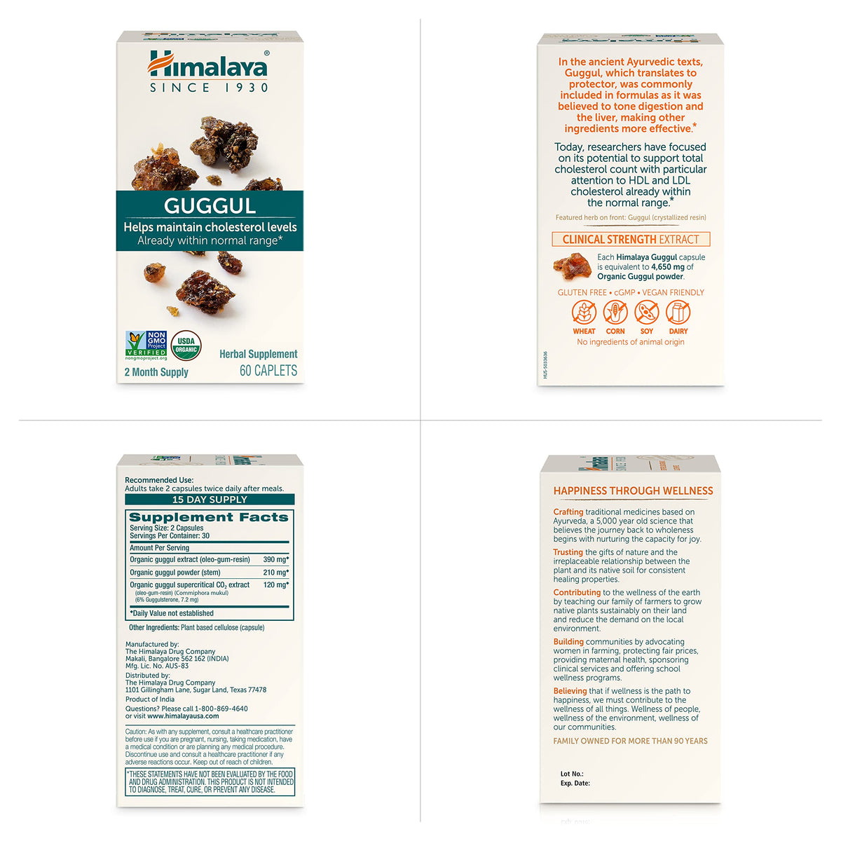 Himalaya premium wellness Guggul dietary capsules for balancing HDL and LDL levels naturally
