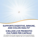 Close up view of the small easy to swallow daily probiotic softgel capsules.