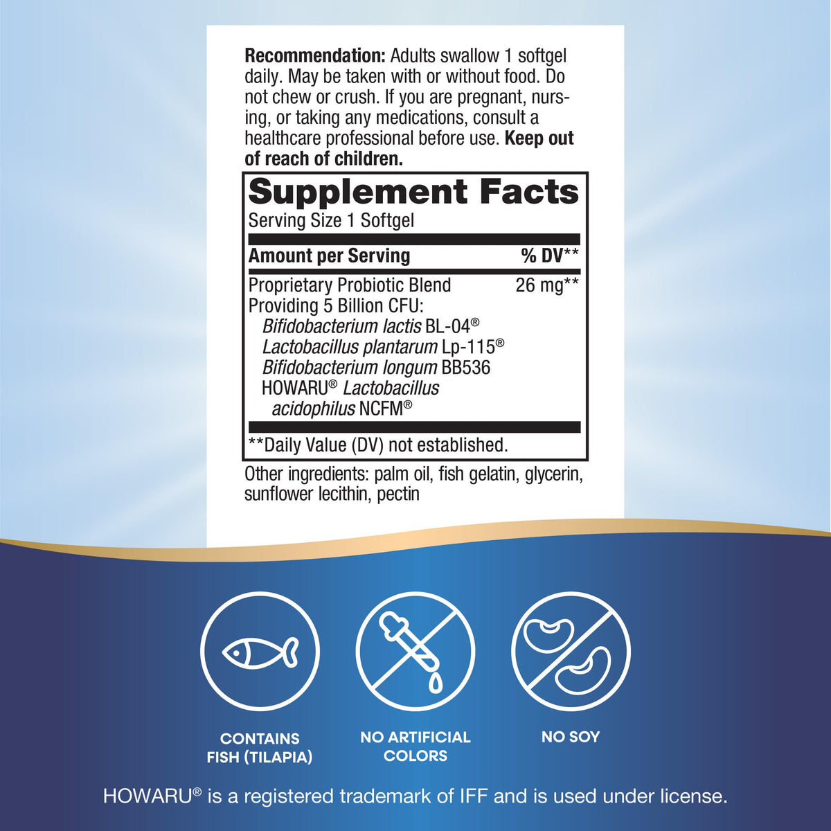 Nature's Way Max Potency Probiotic package highlighting 4 strains for immune and colon support.