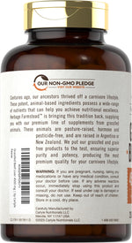 Carlyle pasture raised bovine liver capsules dietary information display