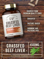 Carlyle grassfed beef liver 250 count capsule size details