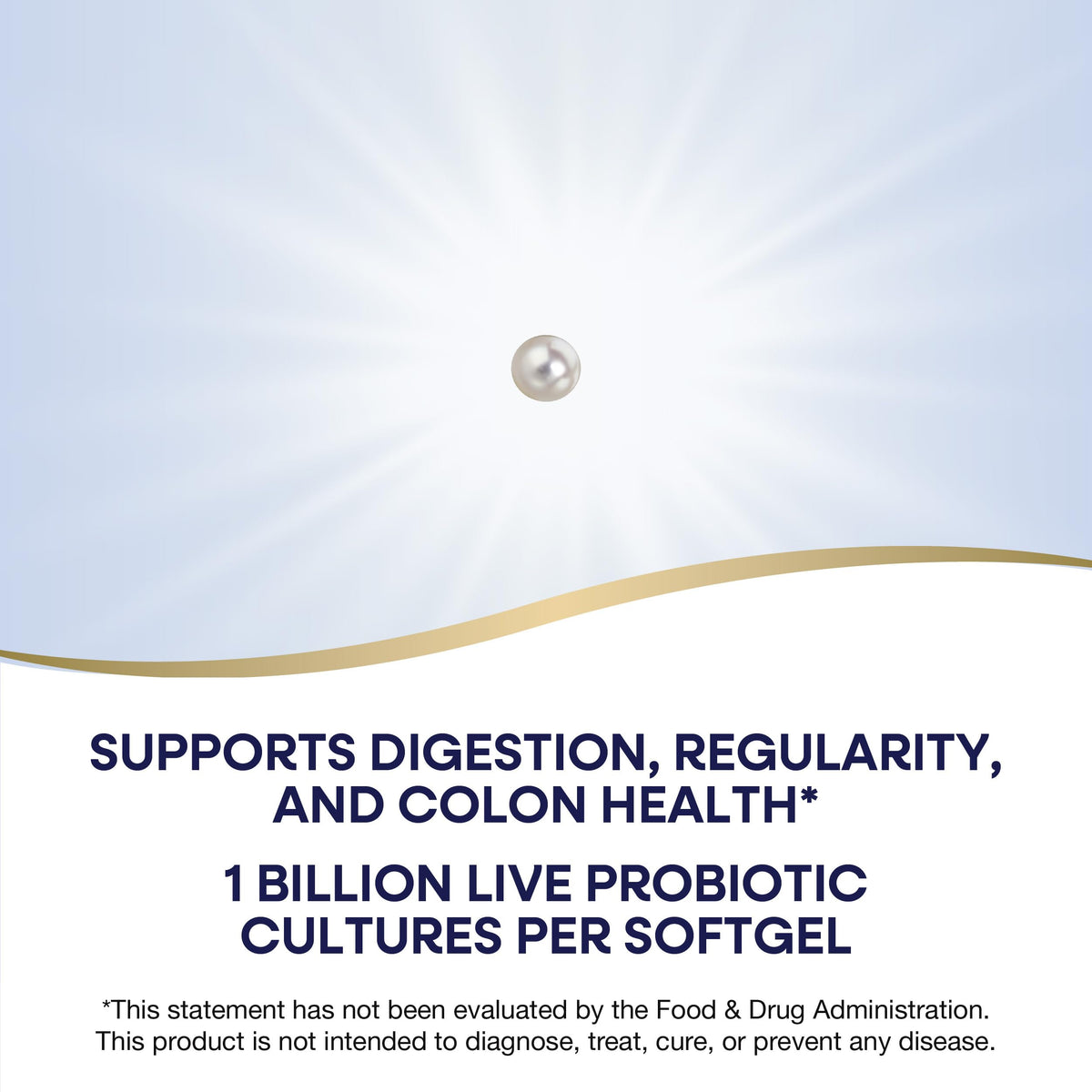 Imported USA gut health supplement softgels side view with product benefits label