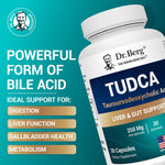 Dr. Berg Tauroursodeoxycholic Acid 30 capsules bottle supplement facts panel
