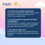 Lovebug probiotic chewables for age four and older showing detailed ingredient listings and usage directions.