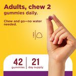 Nature Made digestive supplement 42 count bottle isolated on a clean white setup.