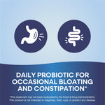 Back label of the daily probiotic supplement bottle showing the ingredient information and 1 Billion CFU active cultures.