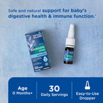 Liquid probiotic drops for newborns by Mommy's Bliss showing the dropper bottle.