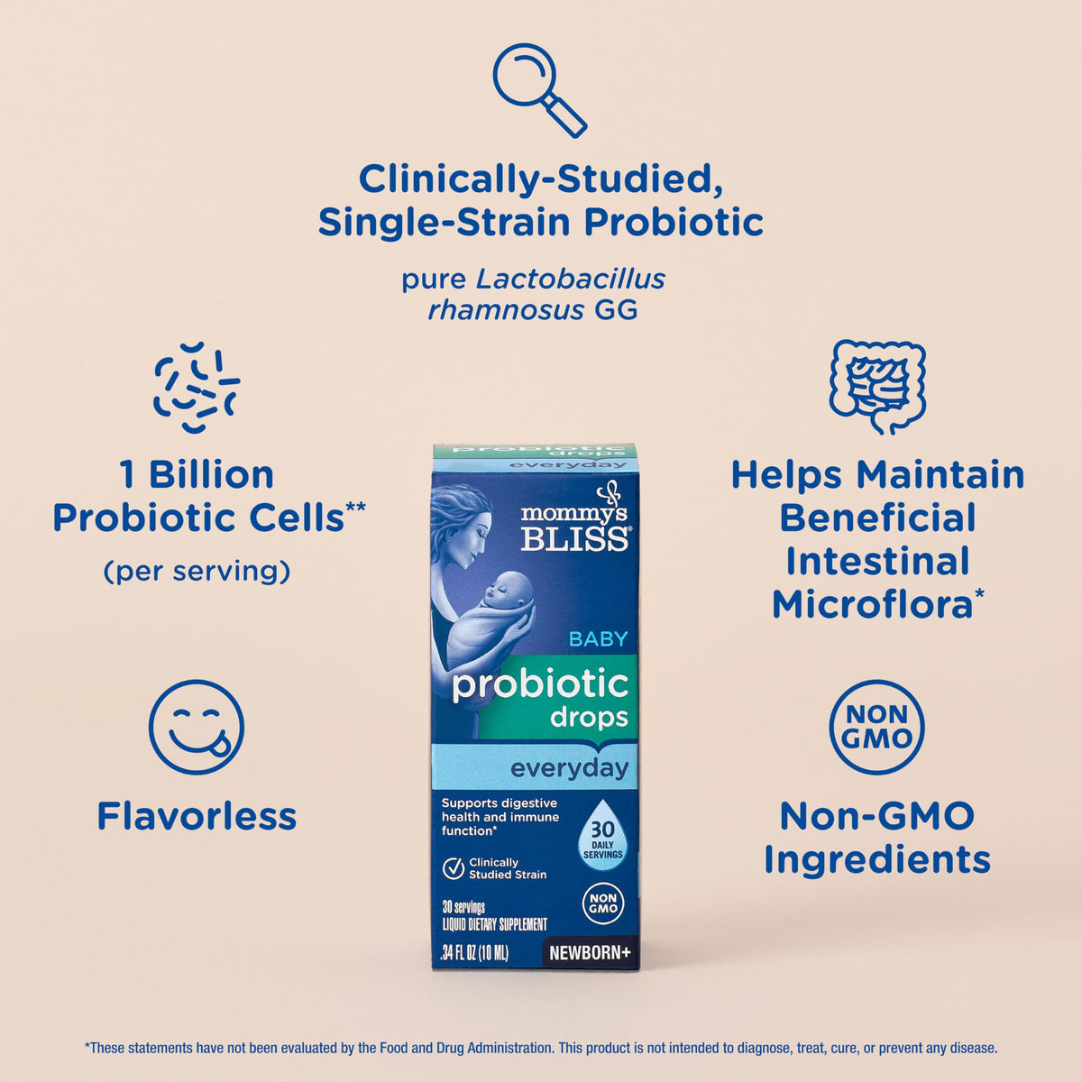 USA imported natural flavorless baby probiotic drops ingredients list.