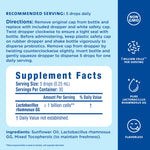 Mommy's Bliss newborn gut health supplement dropper close up view.
