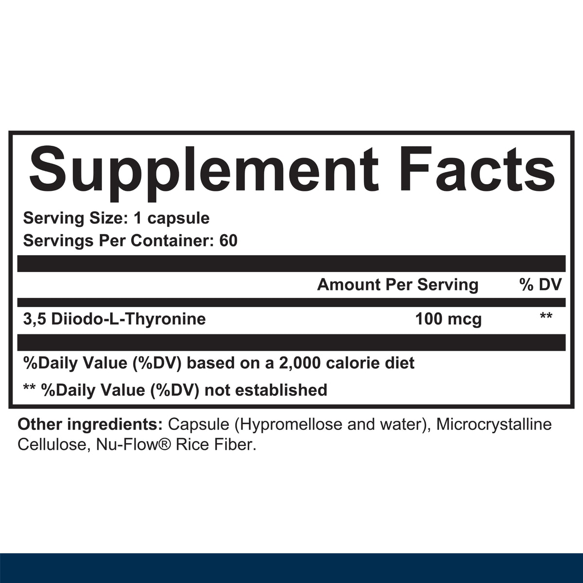 Dr Westin Childs Essential T2 60 days supply capsule bottle side panel view
