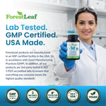 Close-up of ForestLeaf herbal and mineral complex vegetarian capsules for focus and metabolism.