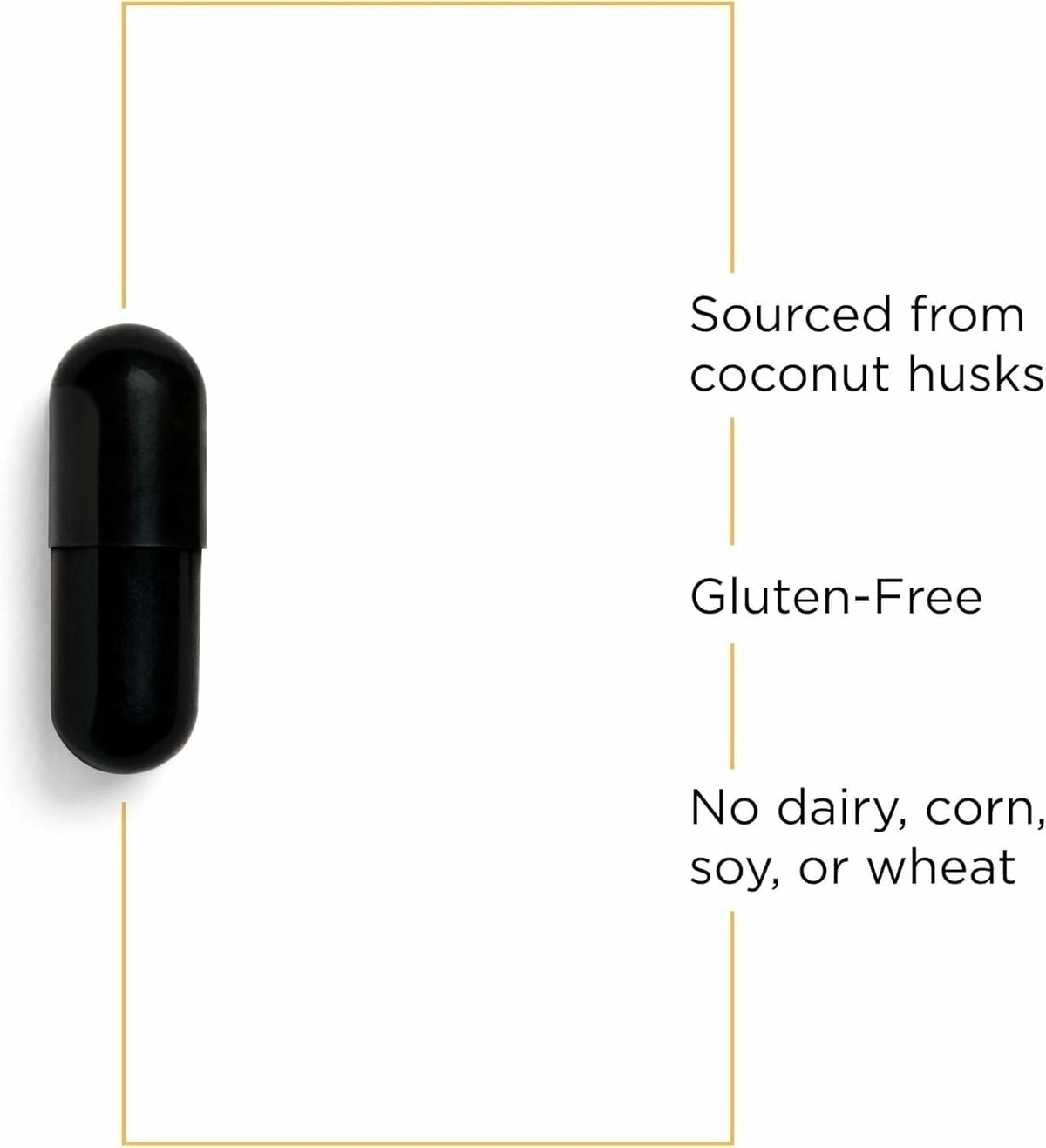 Integrative Therapeutics Activated Charcoal gut health capsules displayed next to the white supplement packaging.