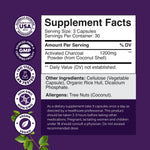 Premium 1200mg activated charcoal pills for digestive bloating relief