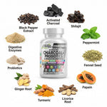 WITFY Charcobiotic 90 capsules packaging detail with natural herbs list