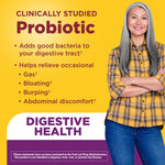 Imported USA prebiotic fiber and probiotic supplement for bloating relief close up