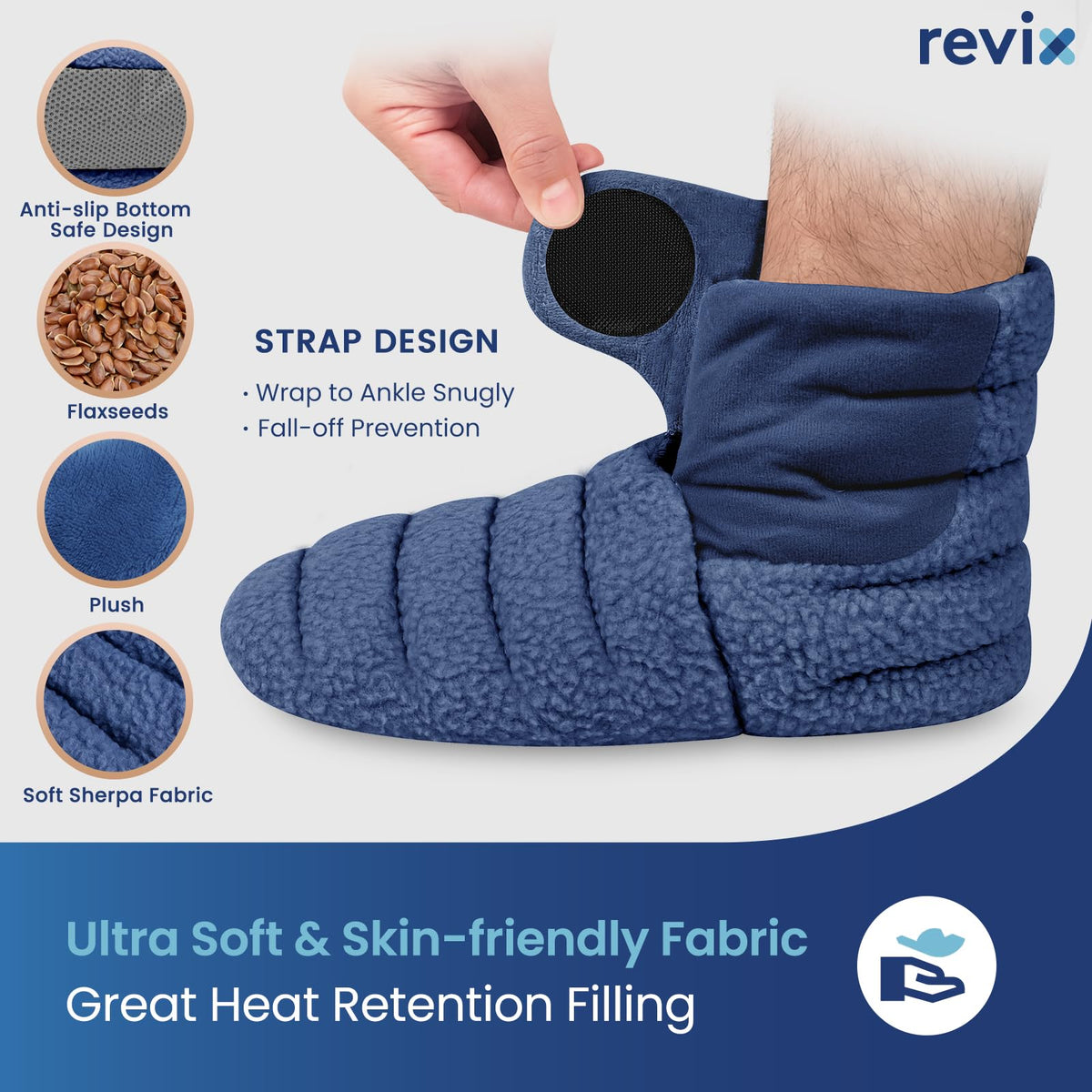 Side profile of Revix heated slippers showing ankle coverage