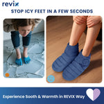 Demonstration of adjustable straps on Revix microwave booties