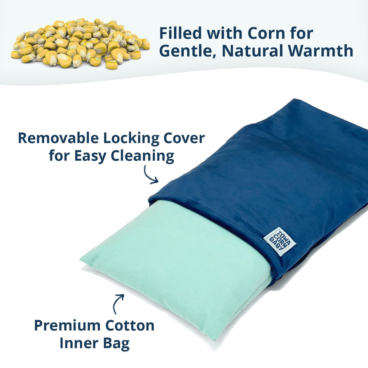 Iowa Corn Baby heating pad used for neck pain relief