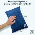 Dimensions guide for Iowa Corn Baby 10 by 7 inch heating pad