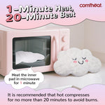Side view of Comfheat microwave heating pad showing soft fabric texture