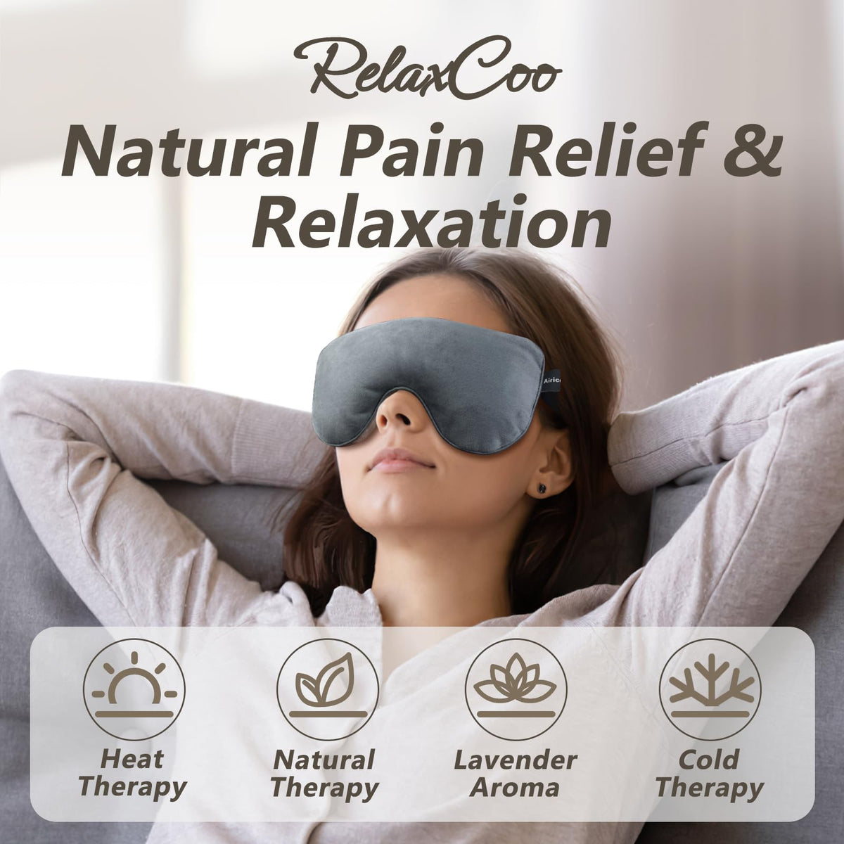 AiricePac heating pad for eyes in use