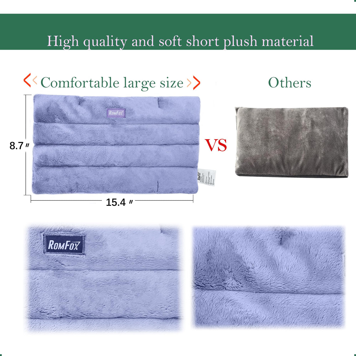 Romfox heating pad showcasing plush texture and lavender scent