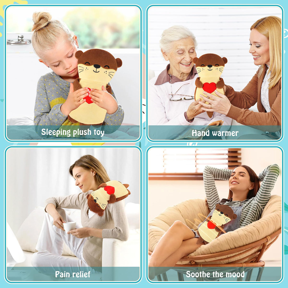 Travel friendly otter heating pad for menstrual cramps