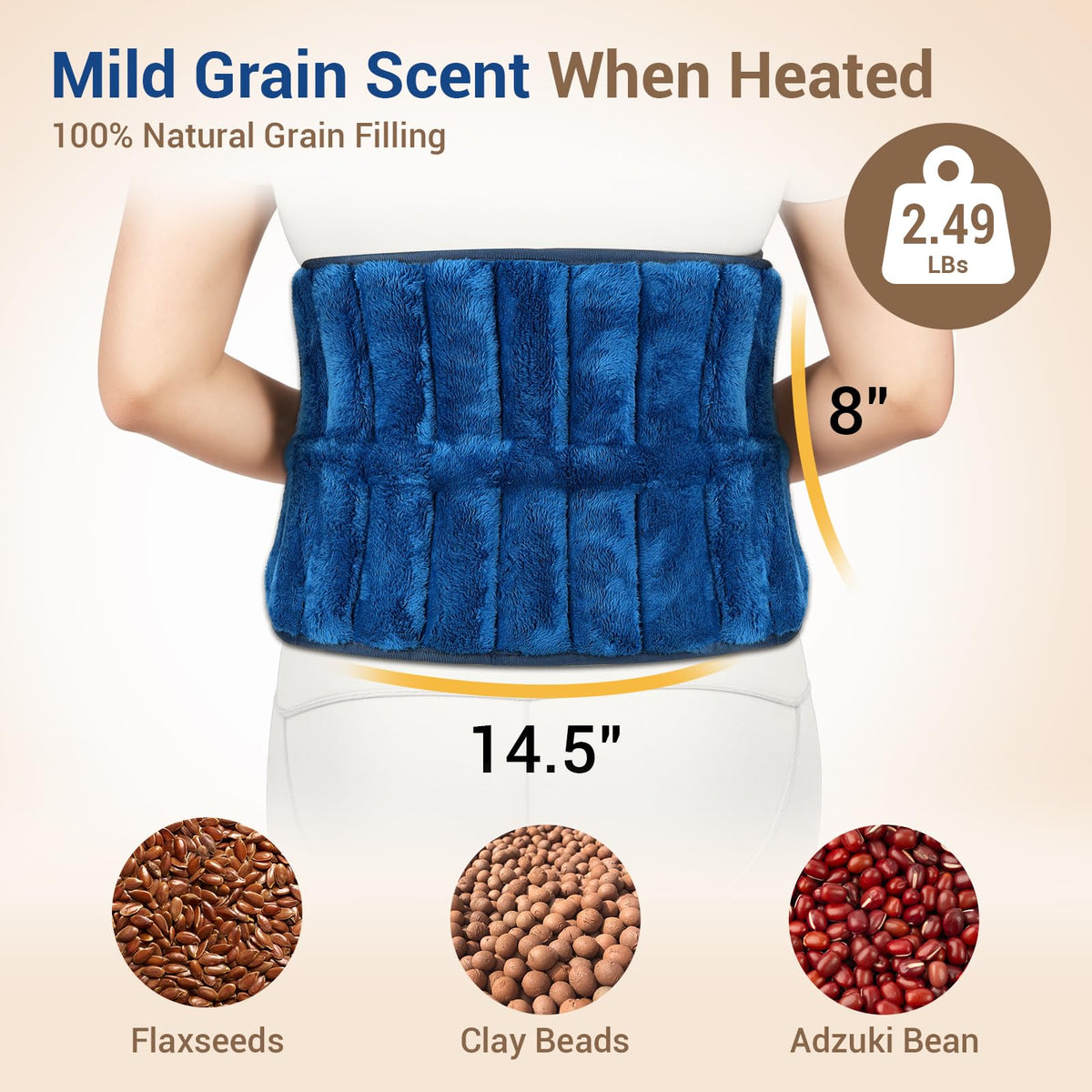 Diagram showing how to heat Comfytemp pad in microwave