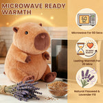 SuzziPals capybara plush showing microwave heating feature