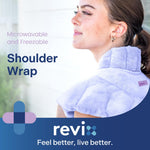 Revix heating pad shown in cold therapy mode inside freezer