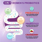 Supplement facts of Omogs probiotic showing cranberry extract and D-Mannose ingredient details