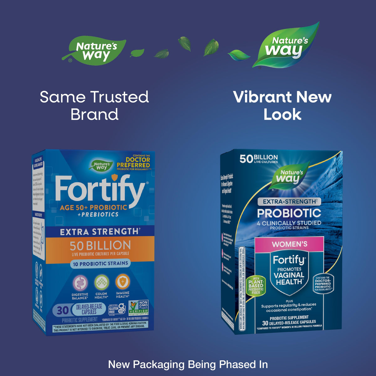 Side view of Nature's Way women's extra strength probiotic packaging showing the 10 diverse strains.