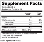Tomorrows Nutrition Sunfiber GI powder scoop being poured into water