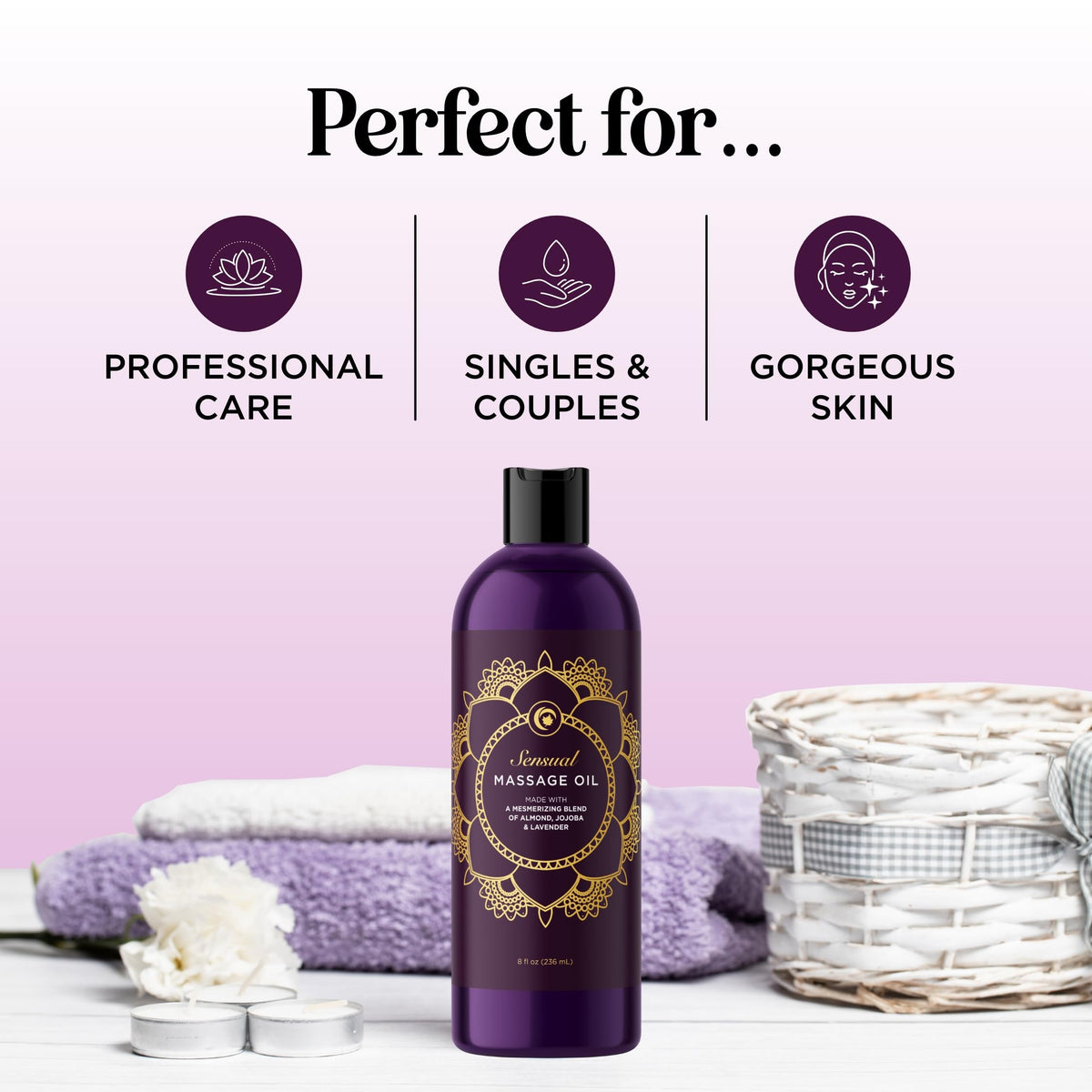 Vegan and non GMO romantic massage oil for couples date night