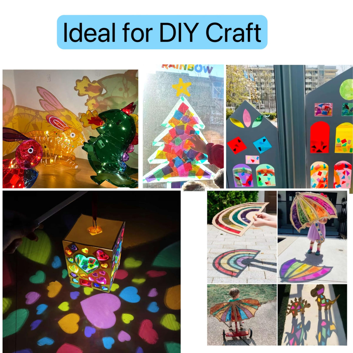 DIY craft project using shareluck multi color cellophane sheets