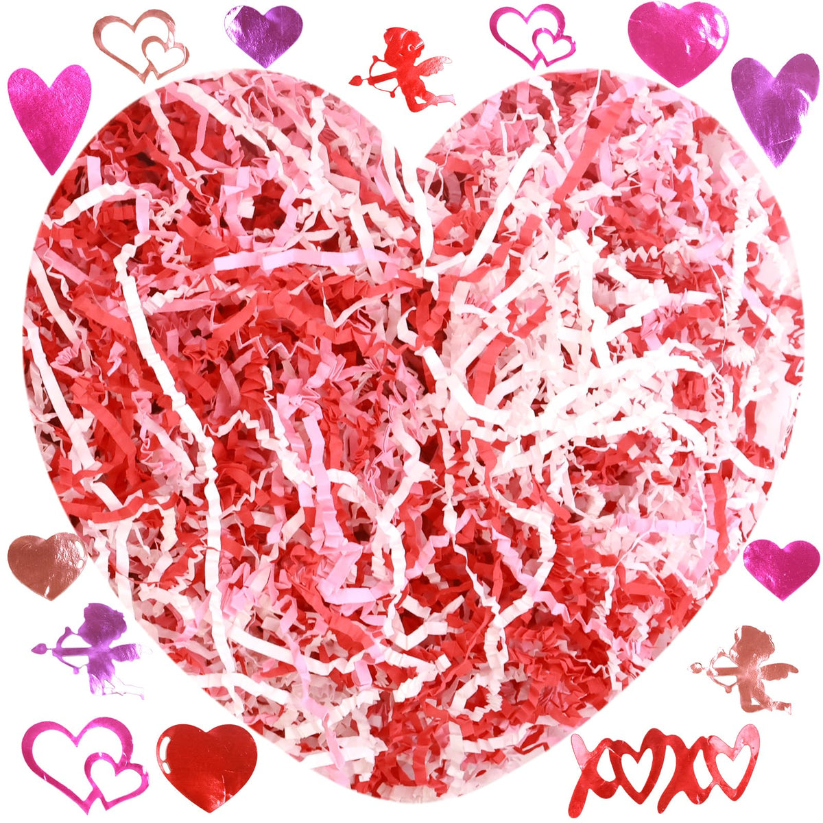 Gift box filled with WorldBazaar valentine shred filler