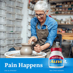 Authentic USA imported Aleve double pack pain reliever showing the secure factory sealing on the exterior box