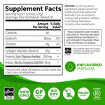 Orgain hydrolyzed collagen powder with prebiotics and probiotics supplement facts panel