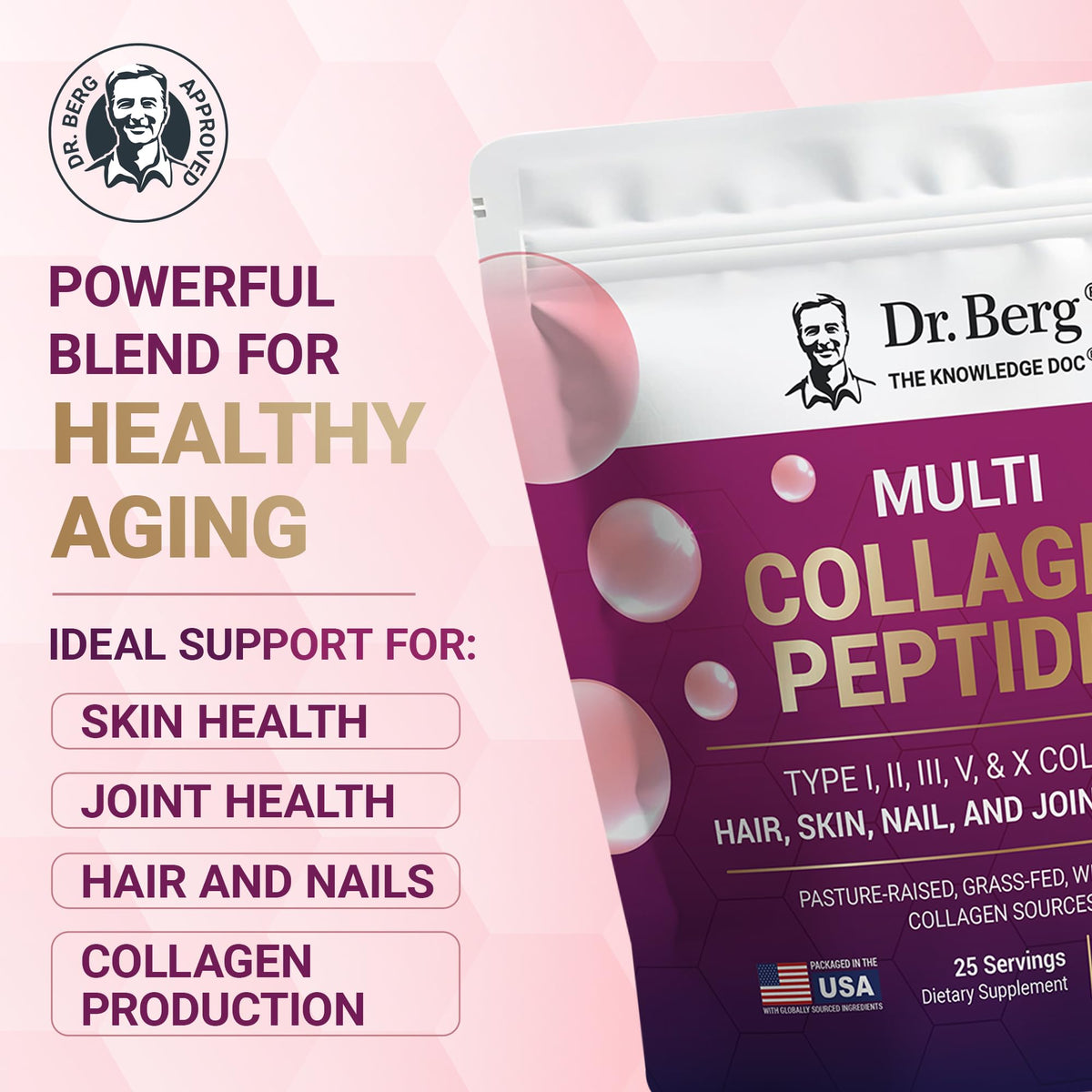 Dr. Berg Multi Collagen Peptides nutritional facts and ingredients list