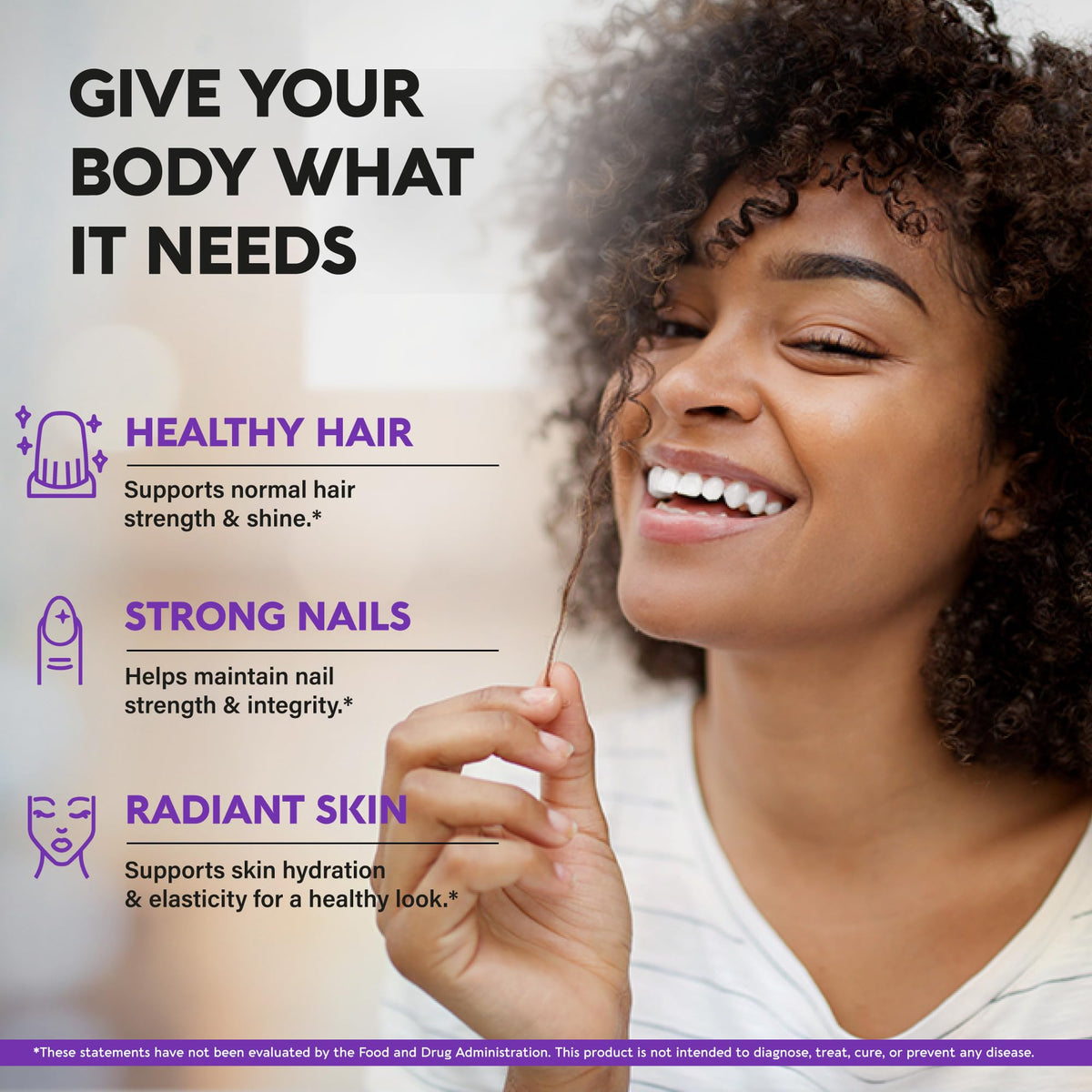 Nutraharmony Biotin Collagen beauty supplement bottle side view