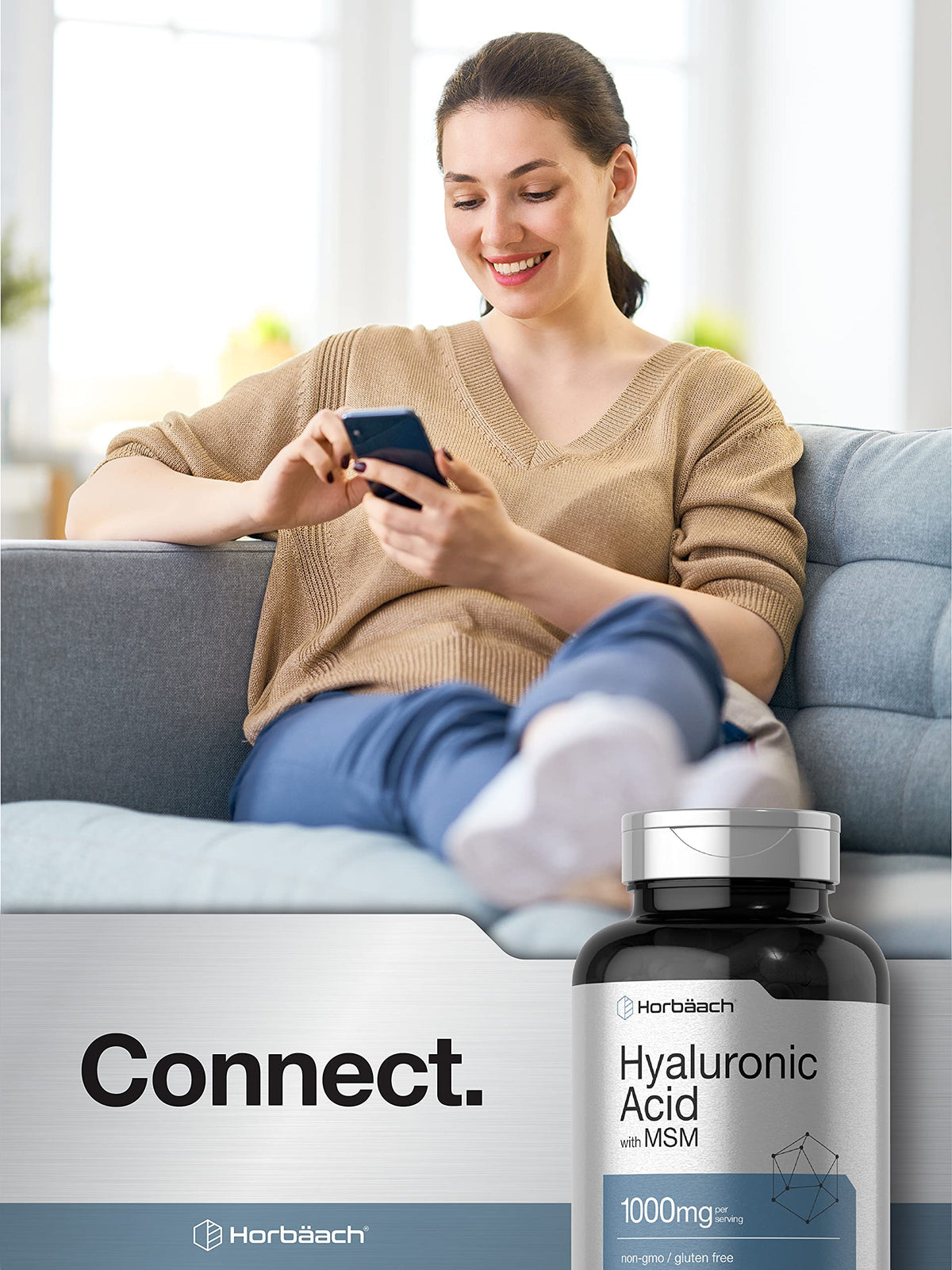 Horbäach Hyaluronic Acid with MSM quick release capsules texture