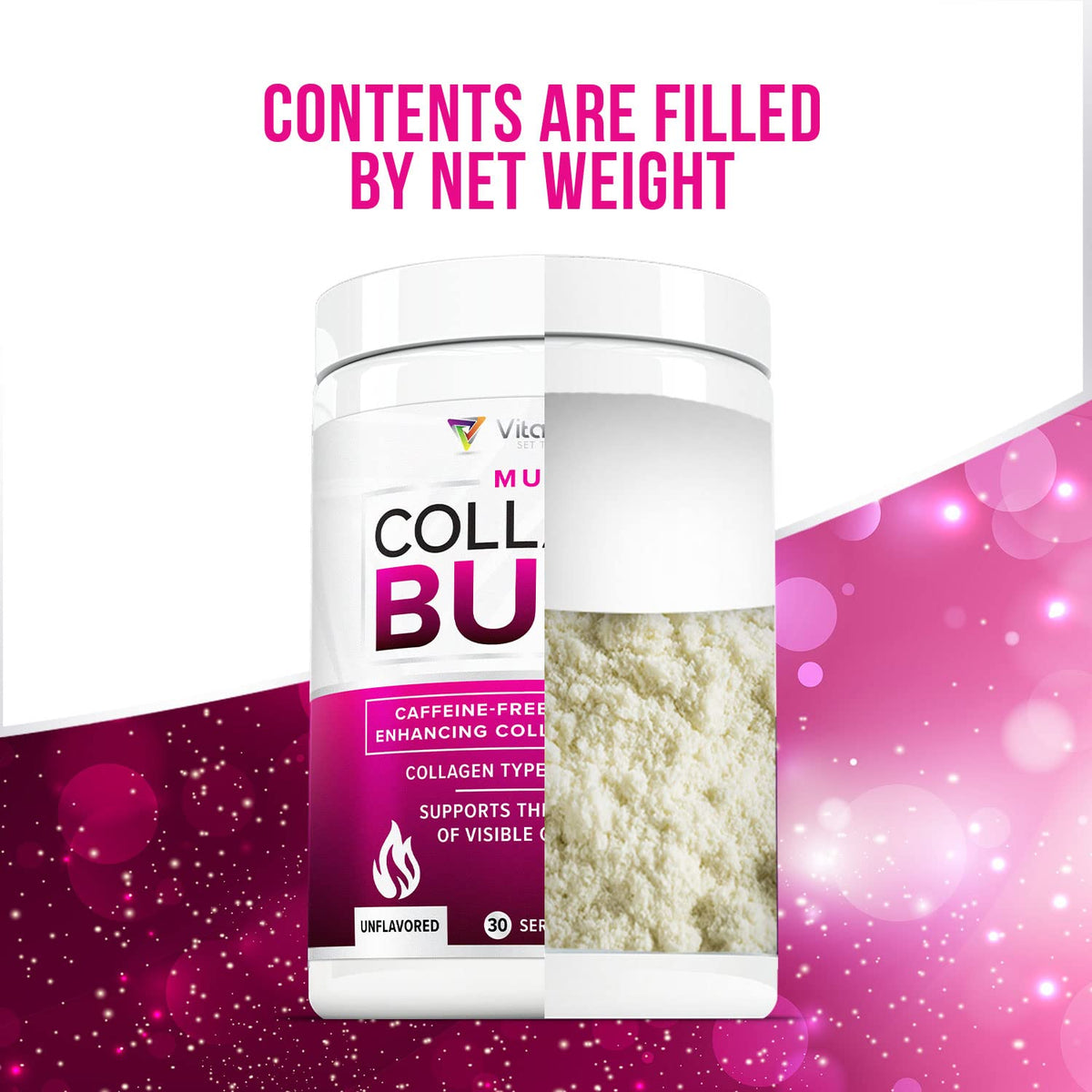 Vitauthority Multi Collagen Burn Unflavored packaging details