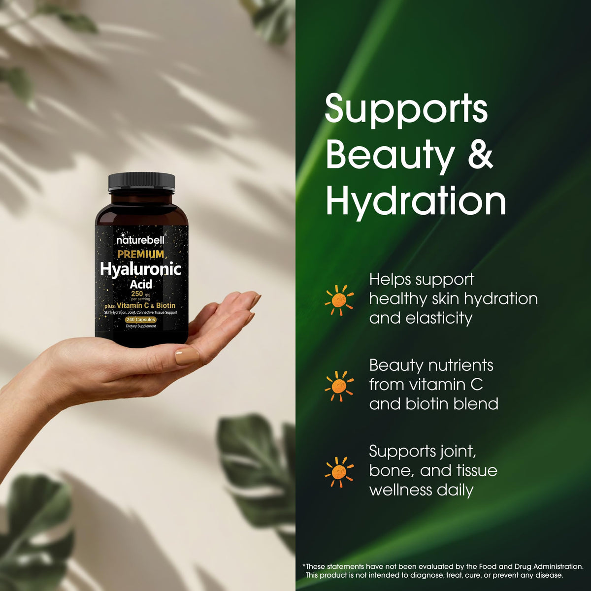 NatureBell Hyaluronic Acid 250mg USA Imported Packaging