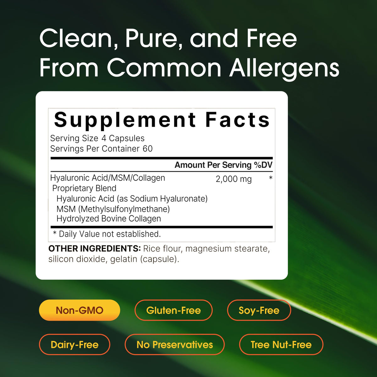 NatureBell Hyaluronic Acid capsules proprietary blend details